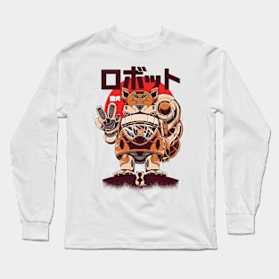 Japanese Manga Style Shiba Inu Mech Robot Anime Comic T-shirt Long Sleeve T-Shirt